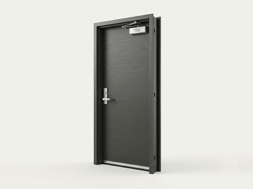 DORPRIME Heavy-Duty Acoustic Fire Door with Compression Drop Seals