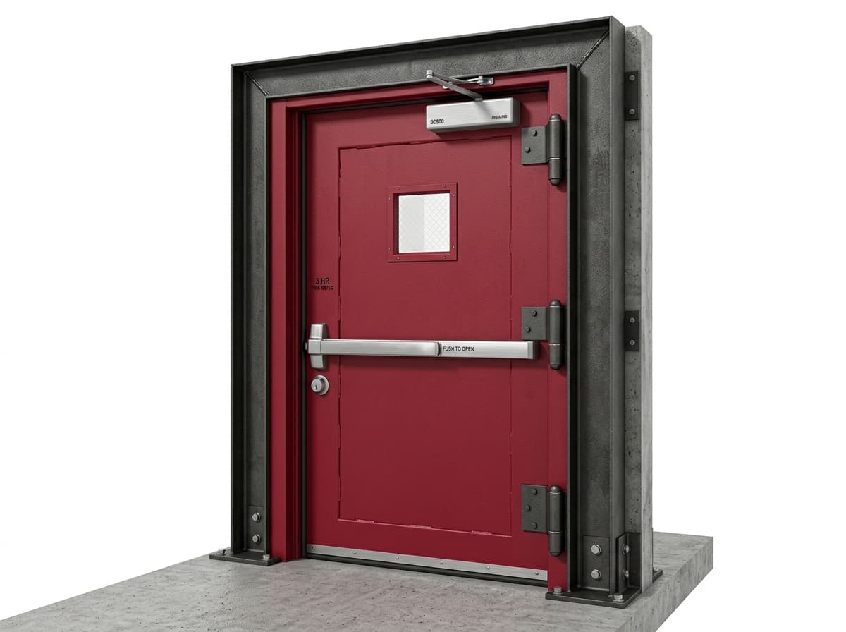 DORPRIME Heavy-Duty Metal Fire Rated Door with UL-Listed Panic Hardware