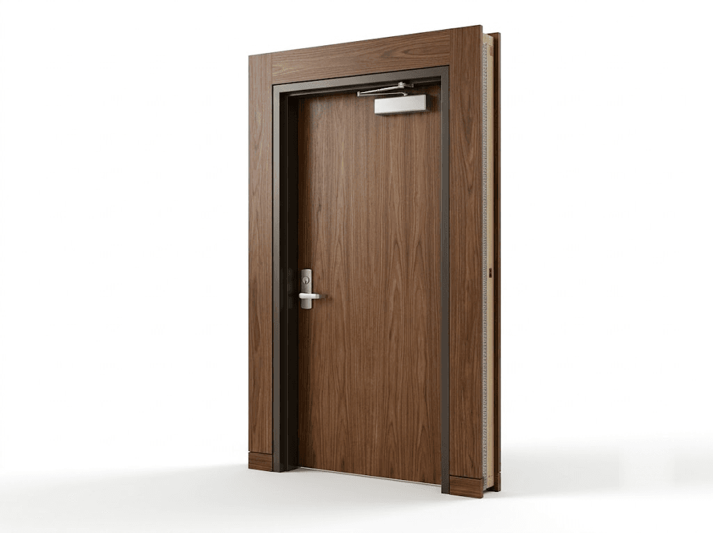 DORPRIME Heavy-Duty Wooden Fire Rated Door with Natural Wood Veneer